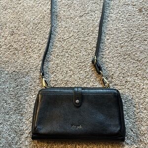The Sak Black Crossbody Bag with Gold Accents